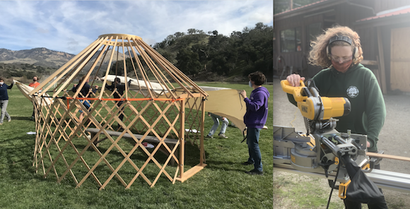 Students construct a Yurt