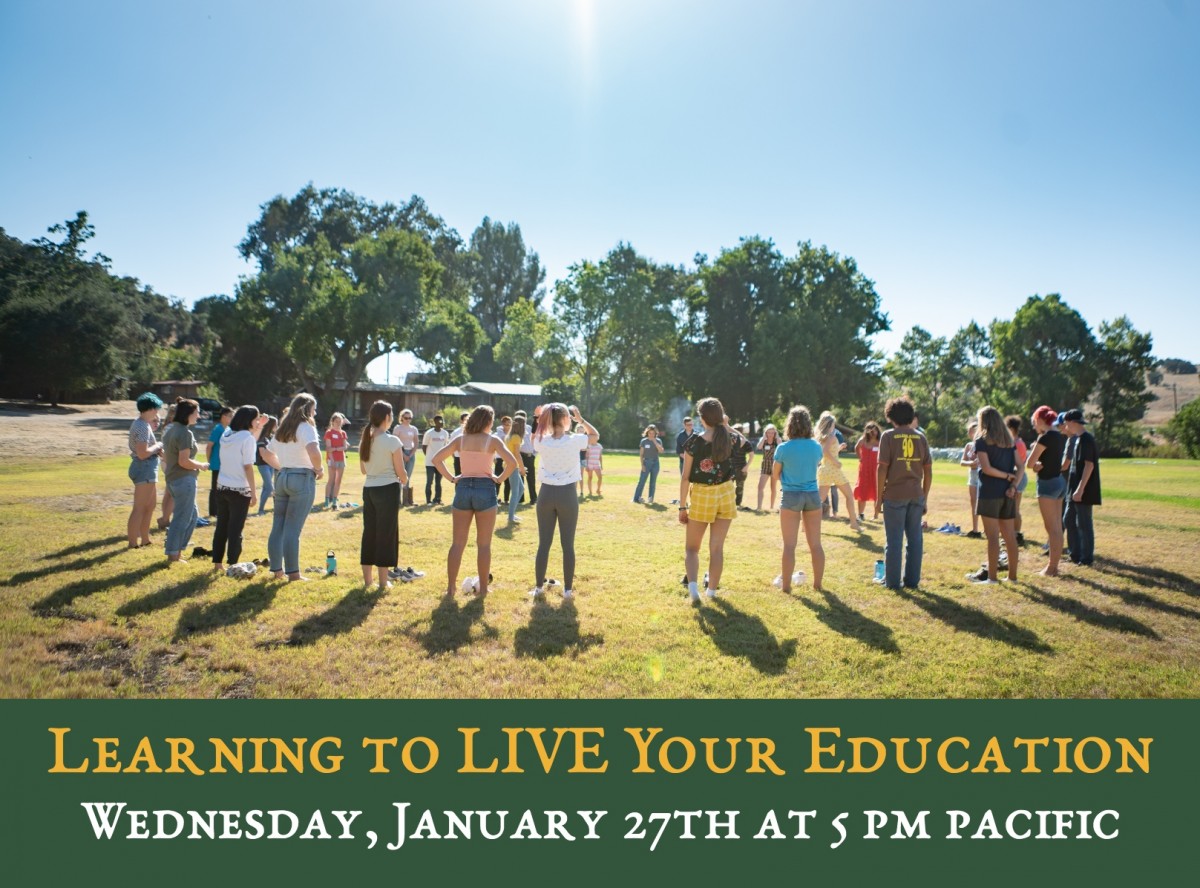 Learning to Live Your Education Wednesday, January 27 at 5 p.m. pacific time